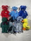 Lot 7 TY Beanie Buddy Plush Stuffed Animal Vintage Retired NWT
