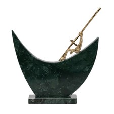 Abstract Sculpture with Marble Base Polished Tabletop Decor Stylish for Office