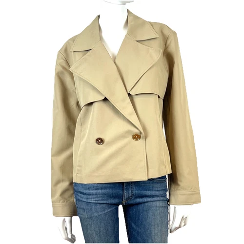 Giacca kaki Michael Kors donna taglia L doppiopetto cropped marrone tasche