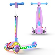 2-in-1 Adjustable Kick Scooter for Kids 3-5 Suitable 3-12 Years ,5-Level Han...