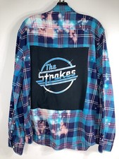 Upcycled Distressed THE STROKES Bleached Flan...