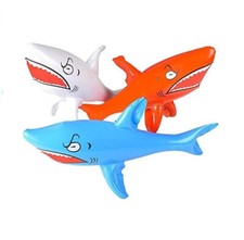 24" Inflatable Sharks 1 Set of 3 Colors  Blow-Up Pool Toys