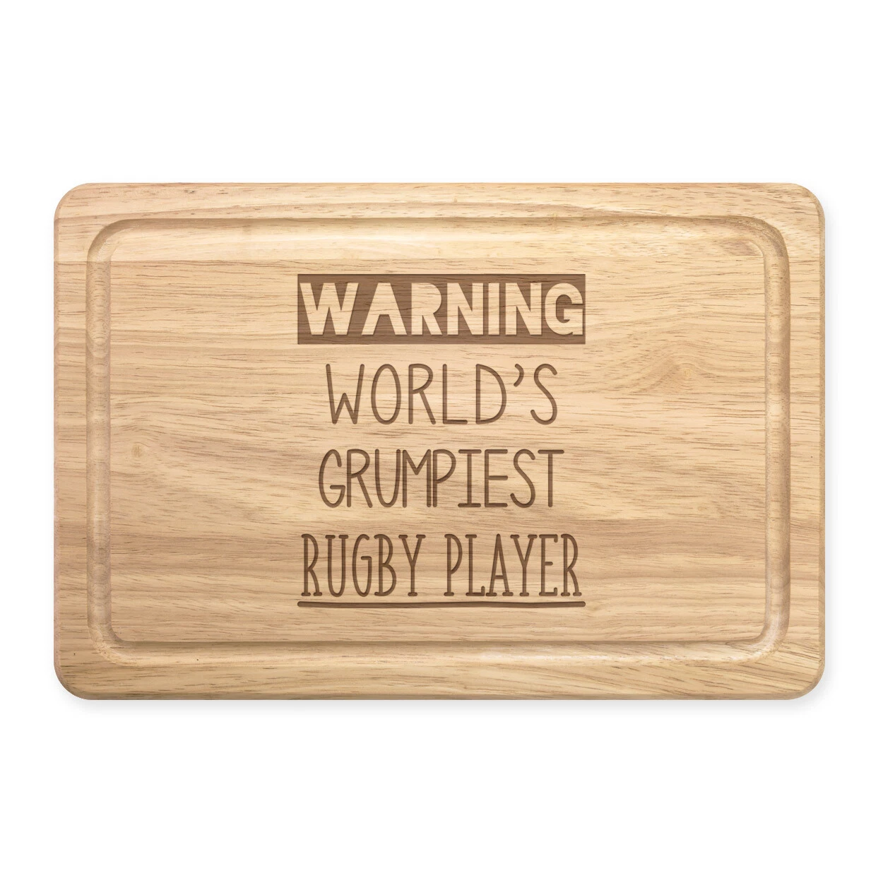 Warning World's Grumpiest Rugby Player Rectangular Chopping Board Best Funny