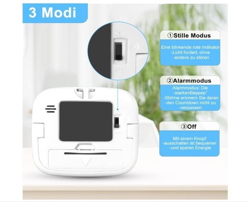 Digitaler magnetischer Küchentimer – LCD Eieruhr, Stoppuhr, Kurzzeitmesser - Bild 5 von 6