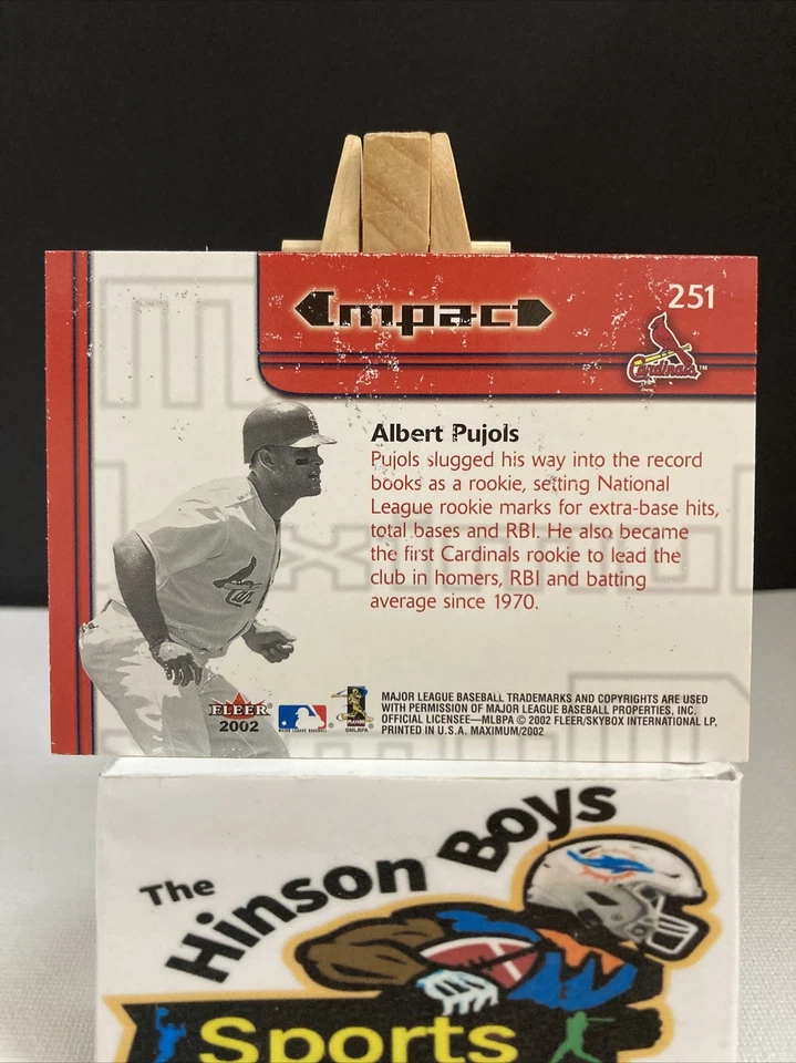 2002 Fleer Maximum Maximum Impact Albert Pujols #251 LOOK AT BACK PICS - Image 2 of 2