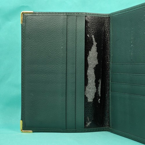 100% Authentic Vintage Rolex Green Leather Card Wallet Passport Holder - Picture 3 of 7