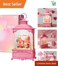 Gnome Lantern Snow Globe with Timer Swirling Glitter - Ideal Valentine s Decor