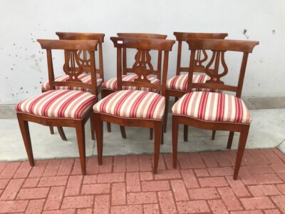 Lotto di Sedie in Ciliegio con schienale a Lira- Restaurate (in