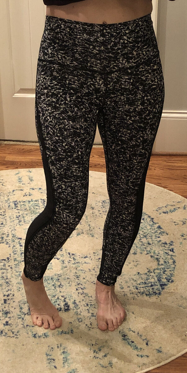 Lululemon Size 4 Black And White Marbled Pattern Athletic Lululemon Size 4 Black And White Marbled Pattern Athletic