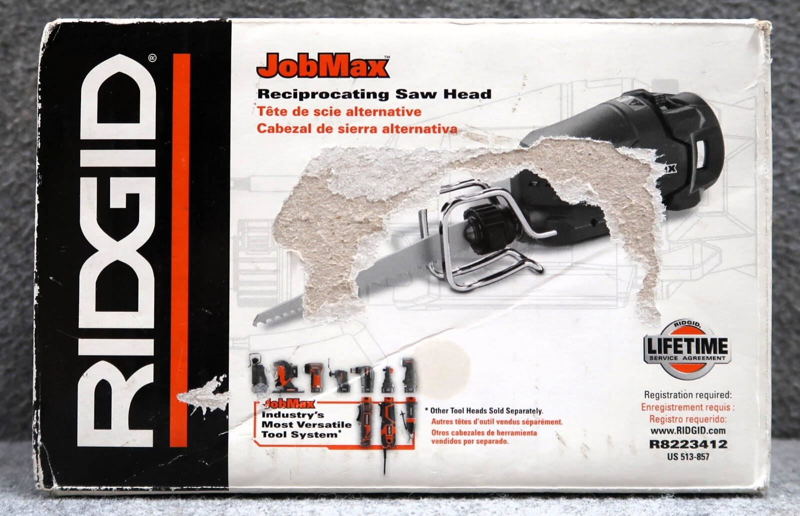 NEW OPEN BOX Ridgid JobMax R8223412 Reciprocating Saw Head FREE