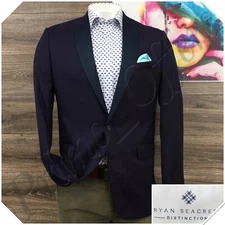 Ryan Seacrest Mens Blazer Sport Coat Casual Dinner Jacket Size 42L Slim Suit