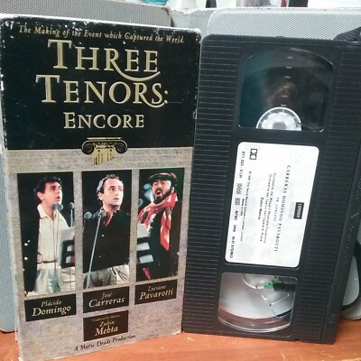 THREE TENORS ENCORE (VHS, 1992) Jose Carreras Placido Domingo Luciano Pavarotti