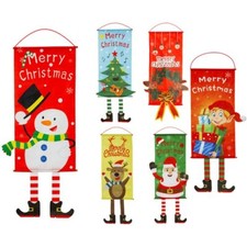 Christmas Banner Front Door Ornaments Outdoor Banners 45 x 16 Inch Hanging Flag