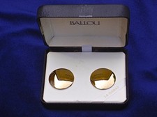 Pair of Large Convex/Shield type Solid 14kt Gold Earrings Very Impressive