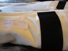 Pottery Barn Grosgrain ribbon Cordless Blackout Roman Shade ivory black 26  64