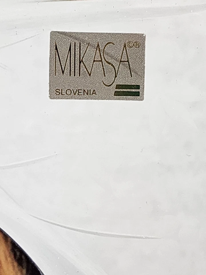 Marco de vidrio grueso floral esmerilado grabado Mikasa cuadrado 8" x 8" cuadro redondo Foto 3 de 4