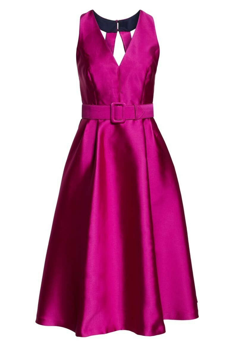 1901 Women Belted Fit and Flare Dress Pink Sz 6 | eBay