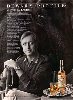 VINTAGE 1986 Dewar s White Label Scotch Whiskey Print Ad Bar Decor