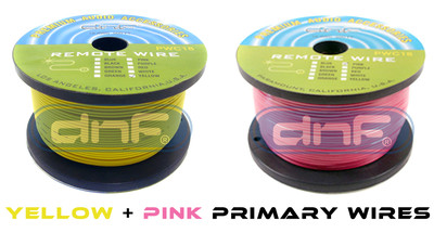 PRIMARY REMOTE POWER WIRE 100% COPPER 18 GAUGE YELLOW (500 FT) + PINK (500 FT)