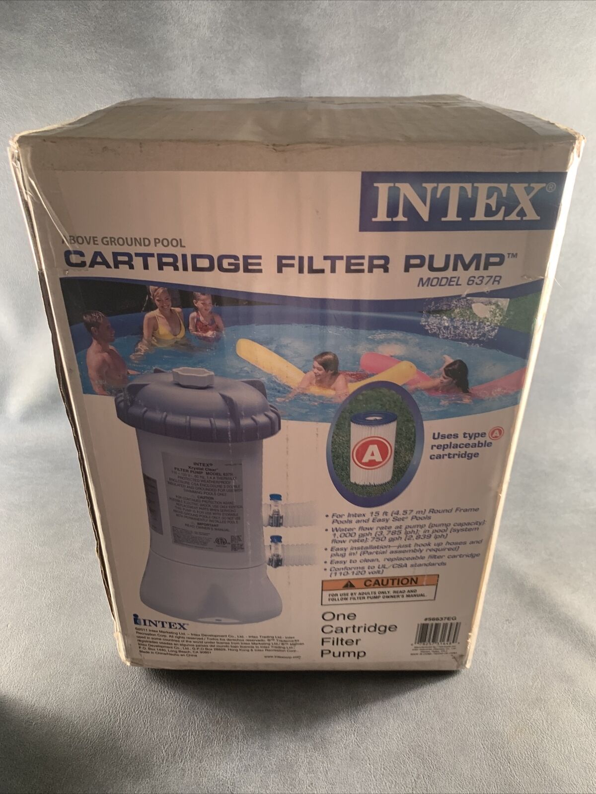2021 autumn and winter new Intex 1000 GPH Cartridge Pool Filter In Pump Se 637R Direct sale of manufacturer New 28637EG