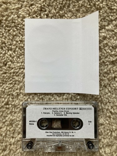 PAULINE ANNA STROM TRANS-MILLENIA CONSORT CASSETTE RE private new age synth PINA - Picture 4 of 4