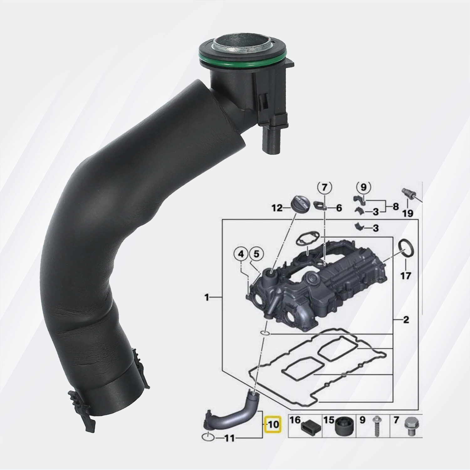 Car Crankcase Vent Hose for BMW F32 F33 F30 F22 428i 328i 228i 11127588417 US