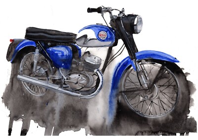 Gemälde eines BSA Bantam Limited Edition Print