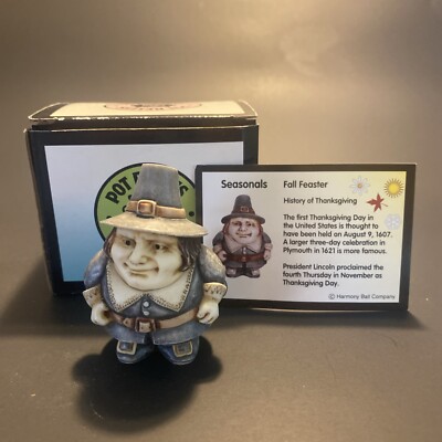 Harmony Ball Pot Bellys Fall Feaster Pilgrim Seasonal Figurine 2001 Thanksgiving