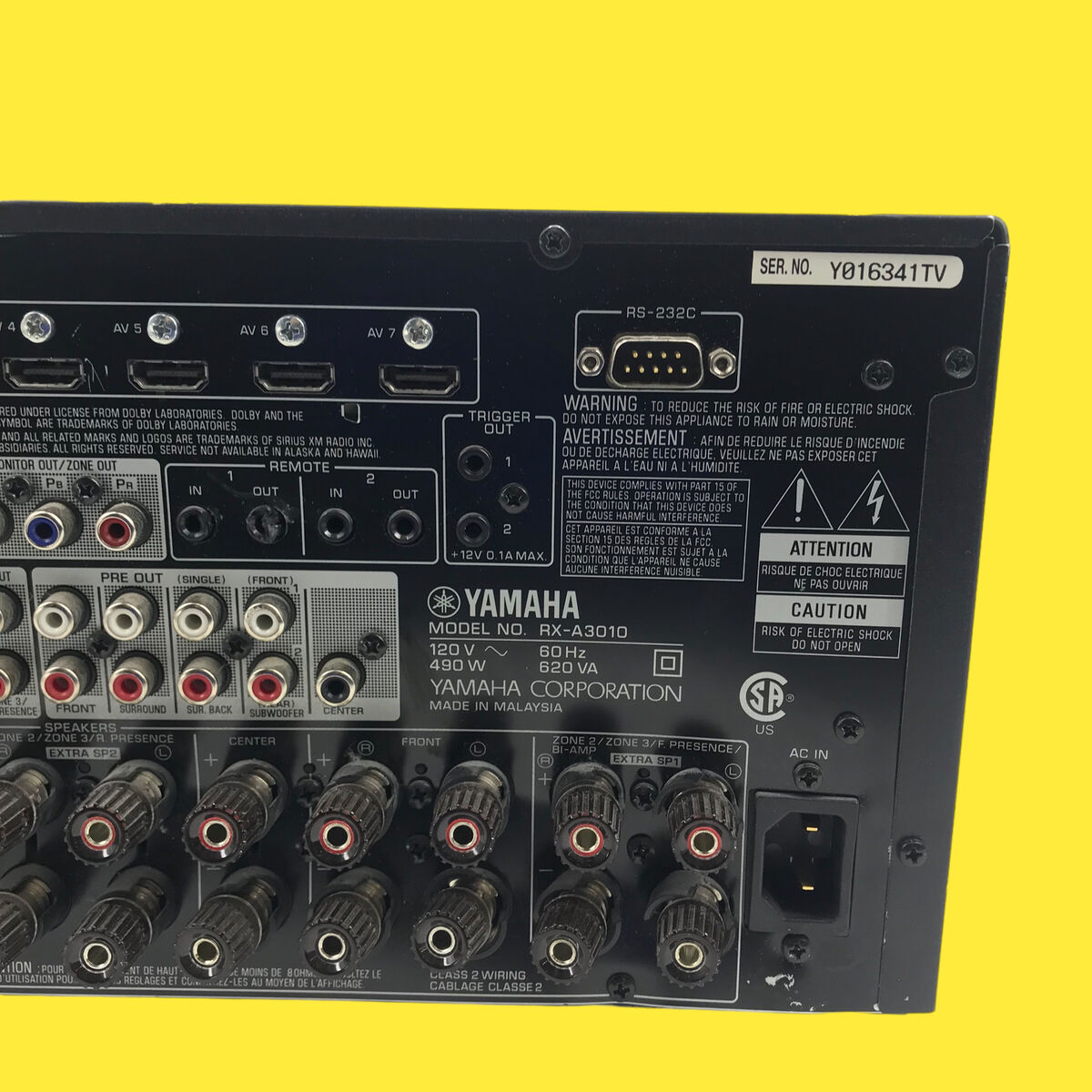 Yamaha Natural Sound AV Receiver Model: RX-A3010 - FOR PARTS Yamaha Natural Sound AV Receiver Model: RX-A3010 - FOR PARTS