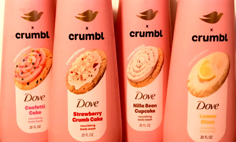 DOVE CRUMBL LEMON STRAWBERRY CRUMB CAKE CONFETTI NILLA BEAN BODY WASH FULL SET 4 - Image 4 of 4