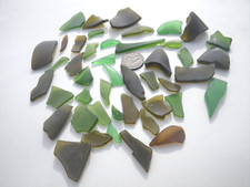 Sea Glass, Collection of Two Shades of Green