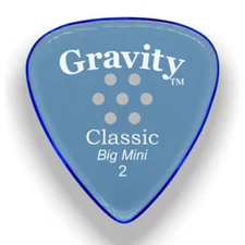Gravity Picks Classic Big Mini Multi-Hole Polished Pick, 2mm, Blue