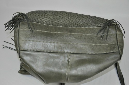 BOLSO DE MANO REPTILE'S HOUSE ITALIA CUERO CON FLECOS PARA MUJER VERDE OSCURO - Imagen 7 de 11