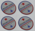4 SET AMERICAN RACING VINTAGE WHEEL RIM CENTER CAP STICKER LOGO 1.5" DIA 36MM