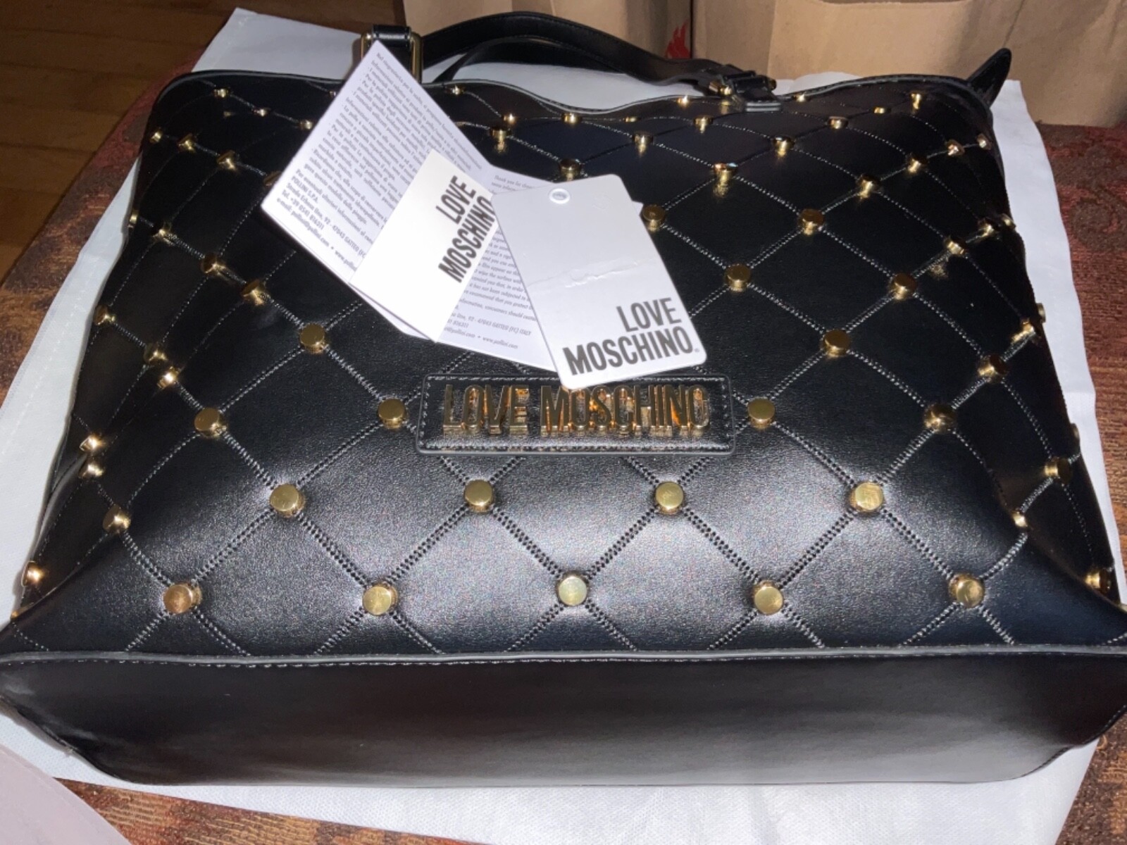 borsa pu nero moschino