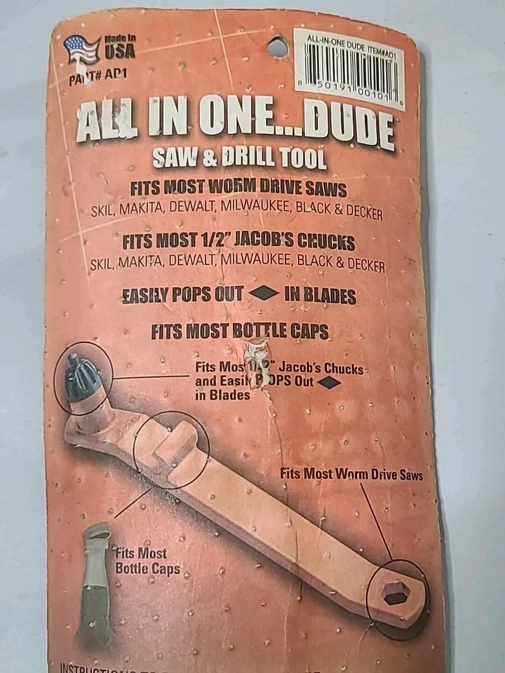 Herramienta de taladro de sierra todo en uno DUDE TOOLS para sierra de accionamiento helicoidal 1/2"" Jacob's Chuck NUEVO Foto 3 de 4