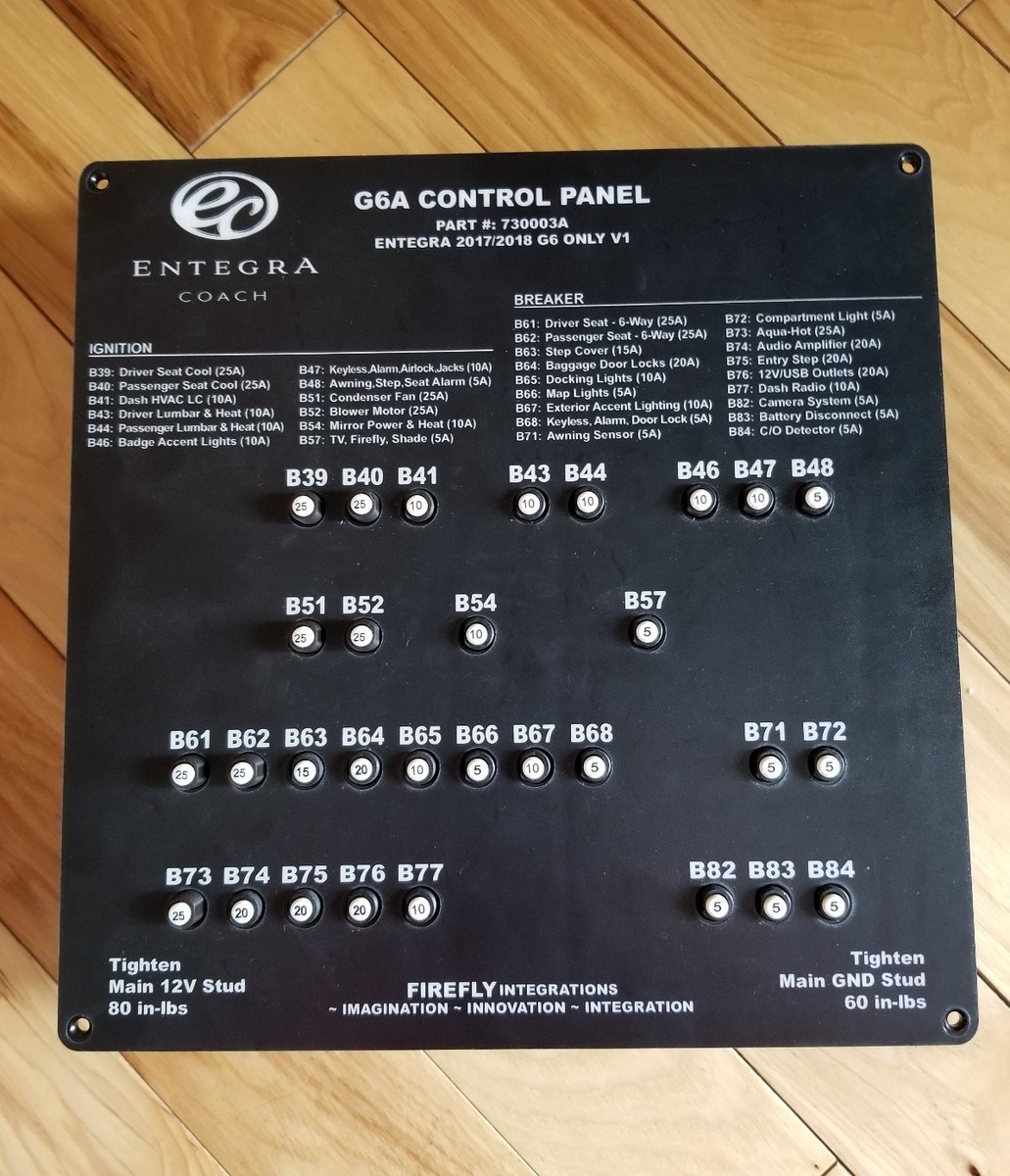 RV Control Panel G6A Entegra Coach 730003A | eBay