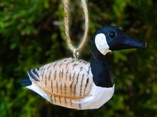 Canada Goose Ornament Handmade Wooden Hanging Holiday Decor Rustic Carve Figure
