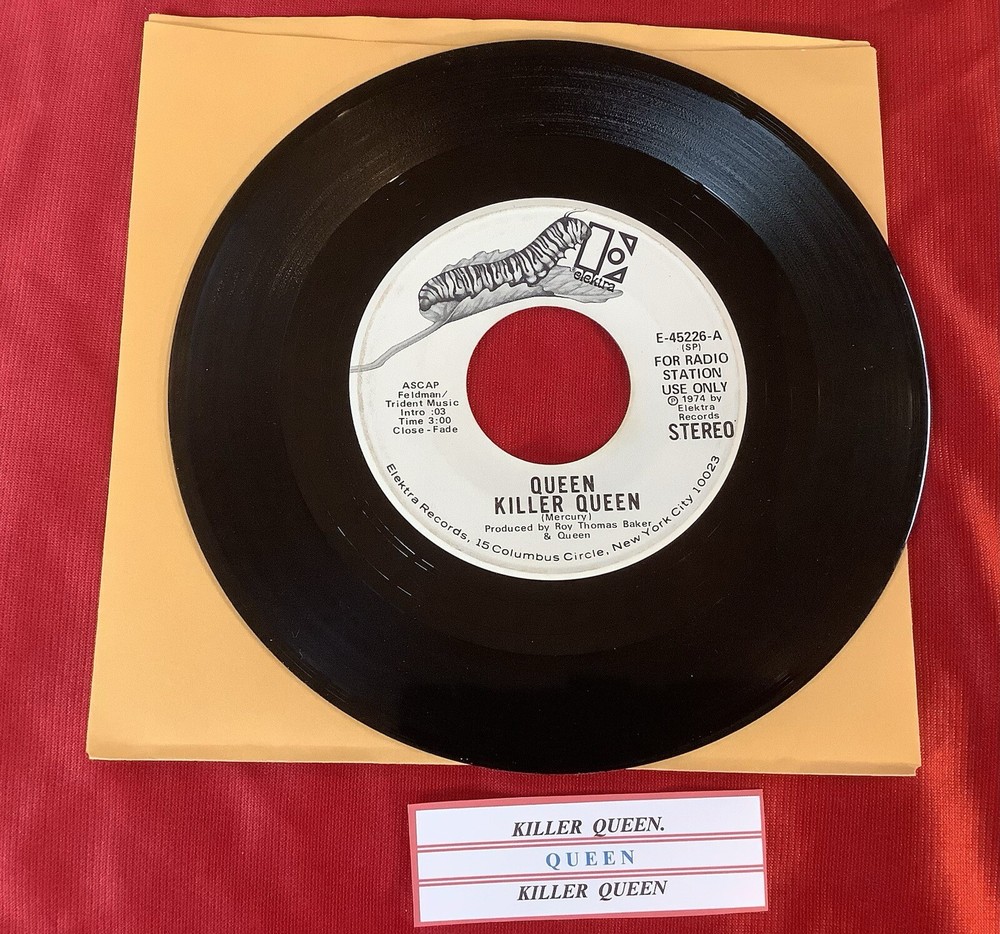 QUEEN   KILLER  QUEEN   PROMO   45 Record With jukebox Lbl