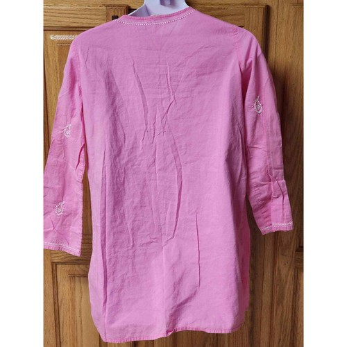 Lands'End Kids Pink Long Sleeve Embroidered Top/Dress. Size Medium - Picture 4 of 4