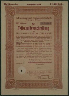 LOT 10 X Schluchseewerk-Aktiengesellschaft 1943 4 %  500 RM