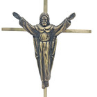Vintage Brass Gold Metal Crucifix 10"  Wall Hanging Jesus On The Cross — photo 2