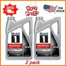 NEW 2 pack Mobil 1 High Mileage Full Synthetic Motor Oil 10W-40, 5 Quart 19.32 per gallon