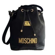 Moschino secchiello coulisse redwall vintage nero nylon secchiello borsa a tracolla borsetta