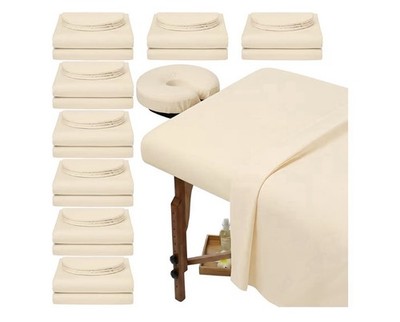 Oudain 8 Sets Soft Microfiber Massage Table Sheets Set 3 Piece Set Massage Table