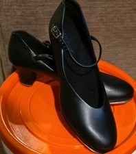 New Capezio 550 Black Tap Dance Shoes Unisex Tele Tone Footlight RN 63356 Sz 10