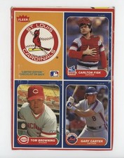 1986 Fleer Wax Box Bottoms Complete Panel Carlton Fisk Tom Browning HOF 7j0