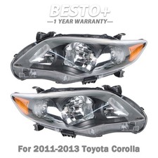 Black Headlights Housing Clear Set For Toyota Corolla 2011-2013 Left+Right Side