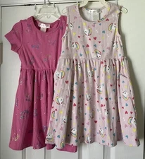 Lot of 2 Emma & Elsa Toddler Girl Dresses-Size 4T-Pink