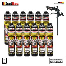 Brandschutzschaum B1 Bauschaum 12 x 750ml Montageschaum Pistolenschaum Pistole